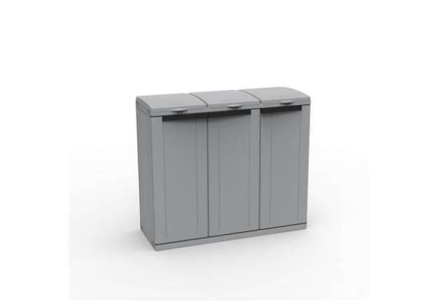 Immagine di Armadietto a tre ante raccolta rifiuti TERRY EcoLine 3 - compatibile con contenitori serie ecobin -