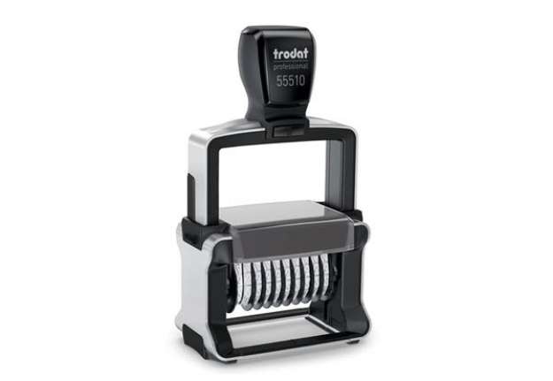 Immagine di Numeratore autoinchiostrante a 10 cifre TRODAT PROFESSIONAL 55510 4.0 in acciaio nero - 120202