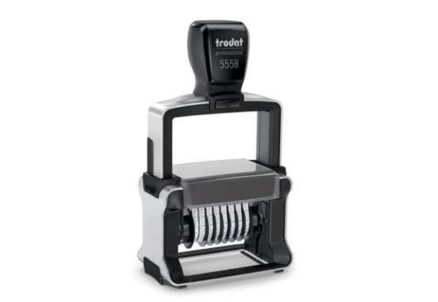 Immagine di Numeratore autoinchiostrante a 8 cifre TRODAT PROFESSIONAL 5558 4.0 in acciaio nero - 120198