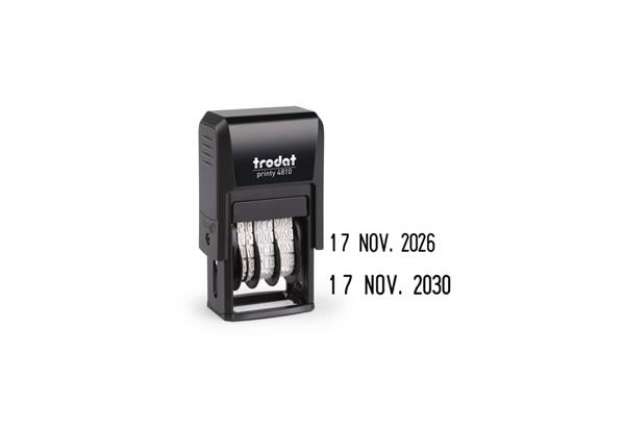 Immagine di Datario autoinchiostrante TRODAT PRINTY 4810 in plastica 3,8 mm nero 70383
