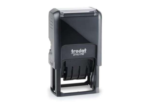 Immagine di Datario autoinchiostrante con testo RICEVUTO TRODAT PRINTY ECO 4750/L in plastica 41x24 mm blu-rosso