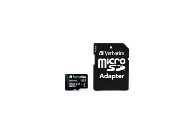 Immagine di Flash memory card Verbatim micro sdhc - classe 10 con adattatore 16 GB 44082