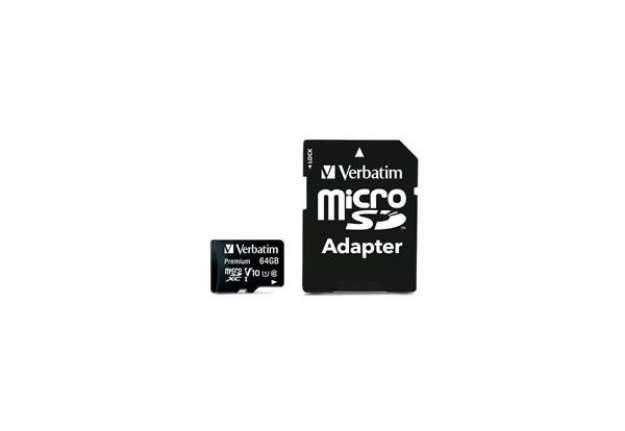 Immagine di Flash memory card Verbatim micro sdhc - classe 10 con adattatore 64 GB 44084
