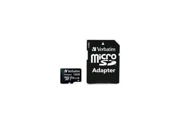 Immagine di Flash memory card Verbatim micro sdhc - classe 10 con adattatore 128 GB 44085
