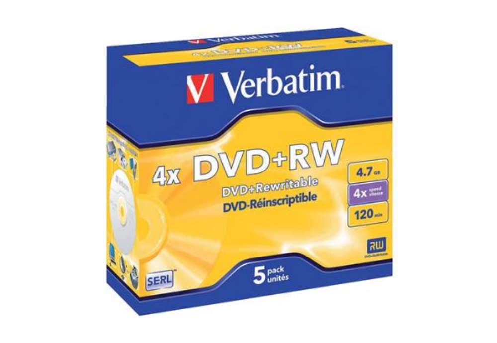Immagine di DVD+RW Verbatim 4x 4.7 GB  Conf. 5 pezzi - 43229