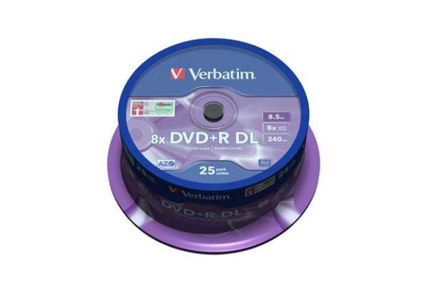 Immagine di DVD+R Double Layer Verbatim 8.5 GB  in confezione da 25 dvd+r - 43757