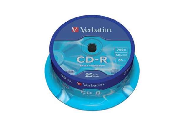 Immagine di CD-R Extra Protection Verbatim 700 MB 52x Spindle Case da 25 cd-r - 43432