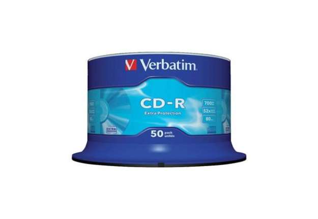 Immagine di CD-R Extra Protection Verbatim 700 MB 52x Spindle Case da 50 cd-r - 43351