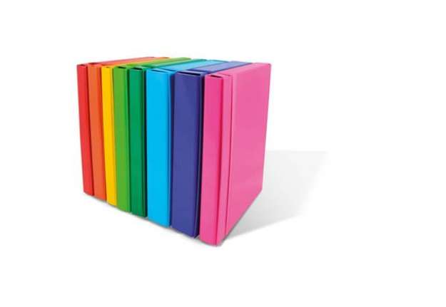 Immagine di Portaprogetti in cartone con elastico piatto EURO-CART Iris dorso 5 cm azzurro CPRIO05ELPAZ IRIS