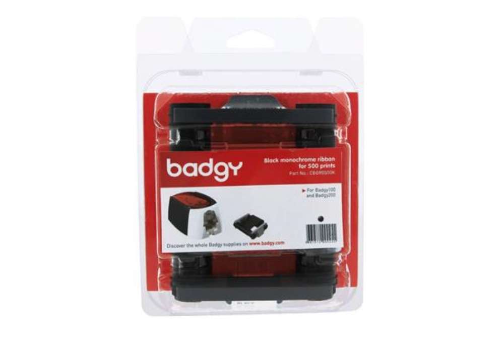 Immagine di Nastro di stampa per stampante Evolis Badgy 500 stampe/nastro monocolore nero CBGR0500K