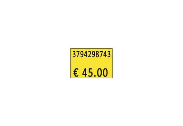 Immagine di Etichette per prezzatrice Printex f.to 26x19 mm giallo removibili conf 10 rotoli da 600 etich. - B10