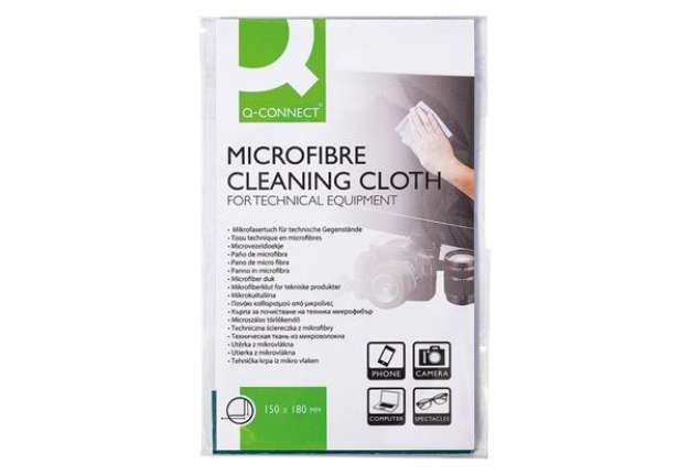 Immagine di Panno pulizia in microfibra Q-Connect per occhiali-Cd-Dvd in busta richiudibile - KF32157A