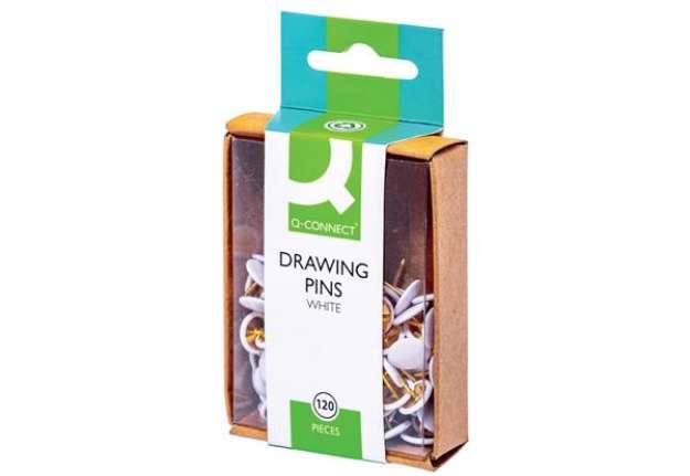 Immagine di Puntine da disegno Q-Connect diametro testa 9 mm bianco conf. da 120 - KF02019