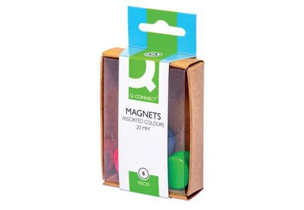 Immagine di Magneti per lavagne bianche Q-Connect assortiti 20 mm conf. da 6 - KF02040