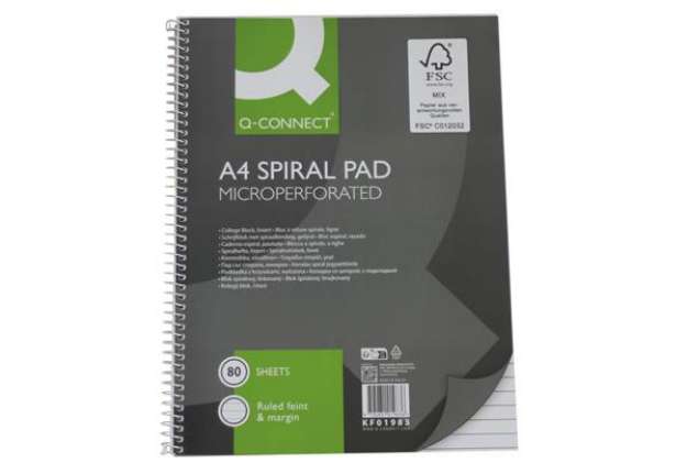 Immagine di Quaderno spiralato Q-Connect A4 - 80 ff 70 g/m² - rigatura 1R - KF01983