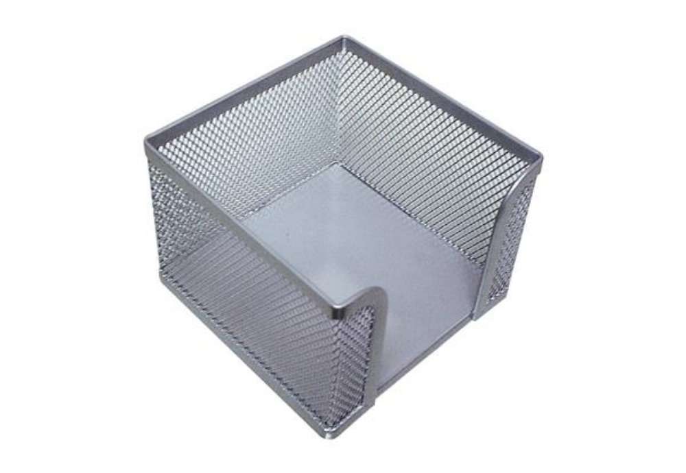 Immagine di Portamemo in metallo Q-Connect 9,5x8x9,5 cm argento KF00881