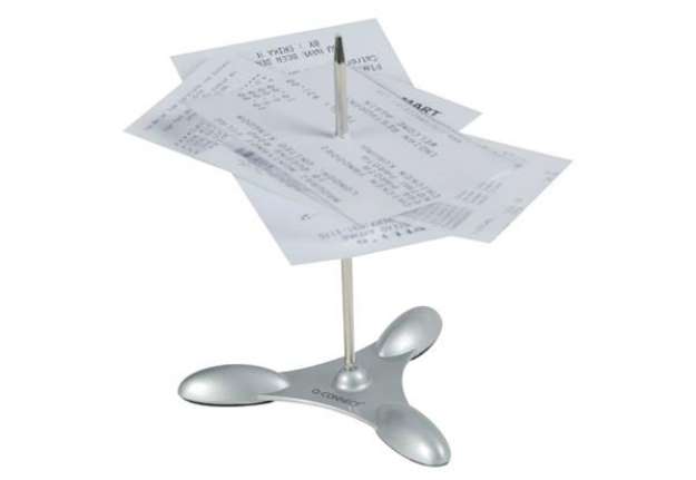 Immagine di Infilzascontrini Q-Connect 11 cm argento metallo con inserti in gomma KF14631