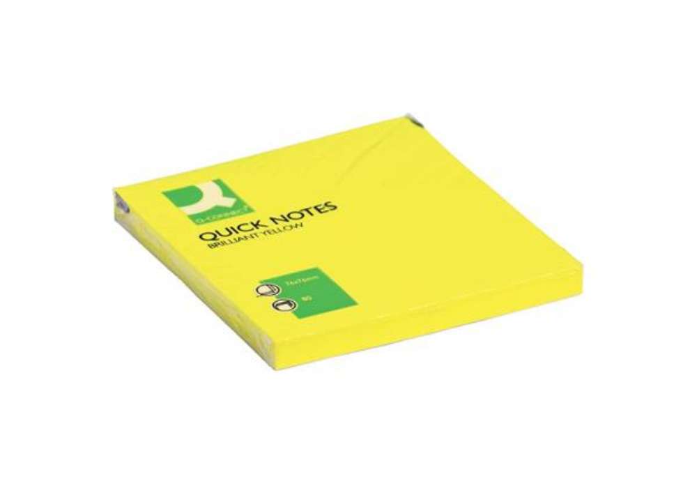 Immagine di Foglietti riposizionabili Q-Connect 70 g/m² - giallo neon - 76x76 mm - 6 blocchetti da 80 ff - KF105