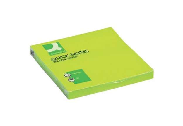 Immagine di Foglietti riposizionabili Q-Connect 70 g/m² verde neon 76x76 mm 6 blocchetti da 80 ff - KF10515
