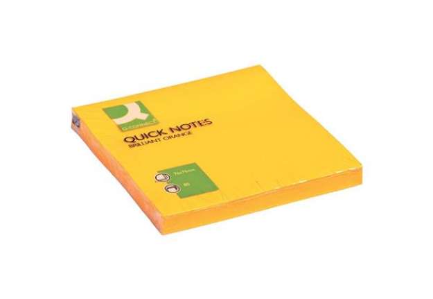 Immagine di Foglietti riposizionabili Q-Connect 70 g/m² arancio neon 76x76 mm 6 blocchetti da 80 ff - KF10517