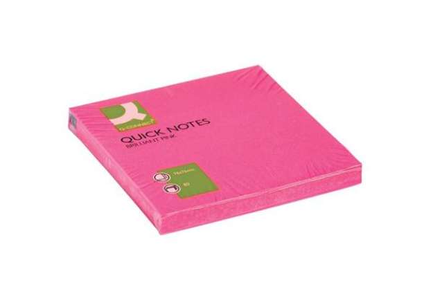Immagine di Foglietti riposizionabili Q-Connect 70 g/m² fucsia neon 76x76 mm 6 blocchetti da 80 ff - KF10516
