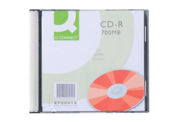 Immagine di CD-R Q-Connect Slimline Jewel Case 700 MB 80 min 52X conf. da 10 pezzi - KF00419