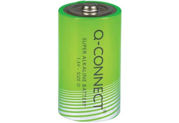 Immagine di Batteria alcalina Q-Connect D/LR20 1.5 V - conf. 2 pz in blister - KF00491