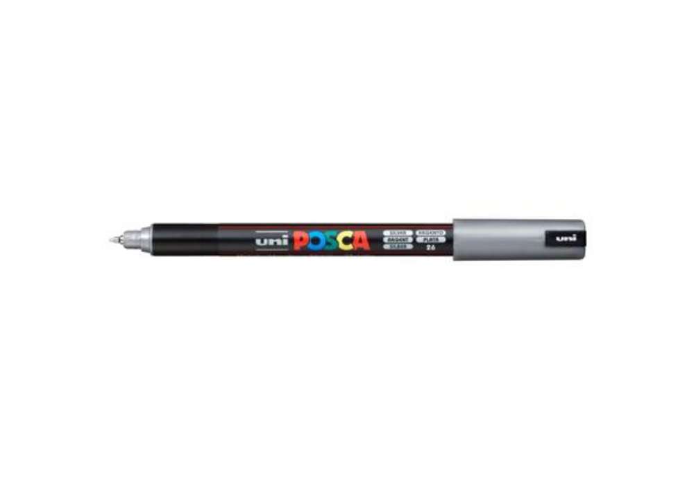 Immagine di Marcatore a tempera POSCA Uni-Ball punta tonda 0,7 mm argento M PC1MR ARG