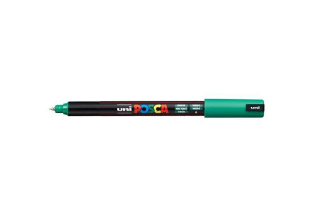 Immagine di Marcatore a tempera POSCA Uni-Ball punta tonda 0,7 mm verde scuro M PC1MR V