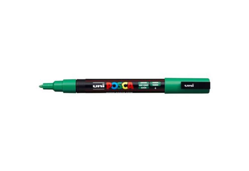 Immagine di Marcatore a tempera POSCA Uni-Ball punta tonda 0,9-1,3 mm verde scuro M PC3M V
