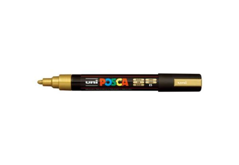 Immagine di Marcatore a tempera POSCA Uni-Ball punta tonda 1,8-2,5 mm oro M PC5M ORO