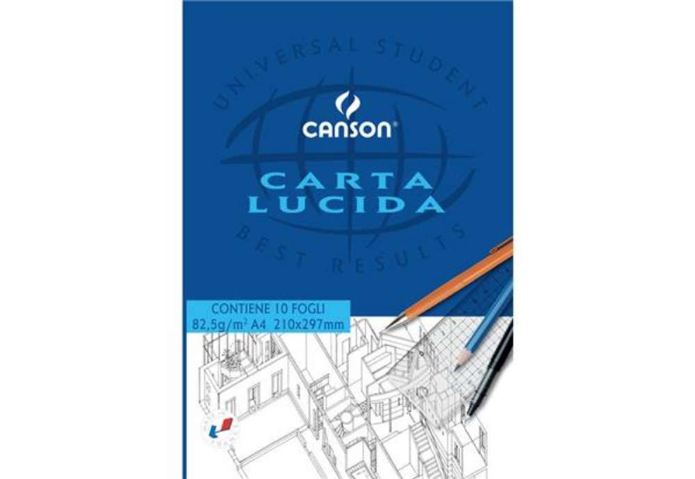 Immagine di Blocco da disegno CANSON carta lucida bianco 80 g/m² 10 fogli A4 C200005825