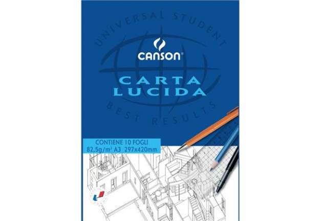 Immagine di Blocco da disegno CANSON carta lucida bianco 80 g/m² 10 fogli A3 C200005827