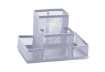 Immagine di Portaoggetti Q-Connect 10,3x10x15,3 cm argento piccolo  - 4 scomparti KF15113
