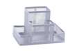 Immagine di Portaoggetti Q-Connect 10,3x10x15,3 cm argento piccolo  - 4 scomparti KF15113