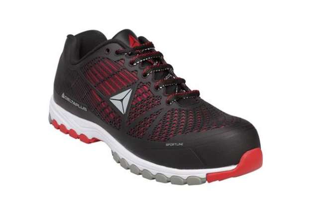 Immagine di Scarpe da lavoro DELTA PLUS basse Deltasport S1P - PU iniettato mesh nero-rosso - 45 - DSPORSPNR45