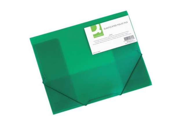 Immagine di Cartellina a 3 lembi Q-Connect A4 ppl dorso 3 cm verde KF02313