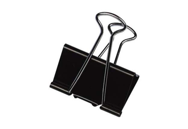 Immagine di Molle Double Click Q-Connect Foldback nero 24 mm conf. da 10 - KF01283
