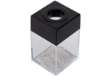 Immagine di Dispenser per fermagli Q-Connect nero/trasparente quadrato 4,2x4,2x7 cm KF02132