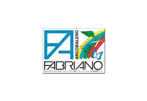 Immagine di Album da disegno Fabriano ARCOBALENO 140 g/m² 10 24x33 cm 2 fogli x colore 44312433