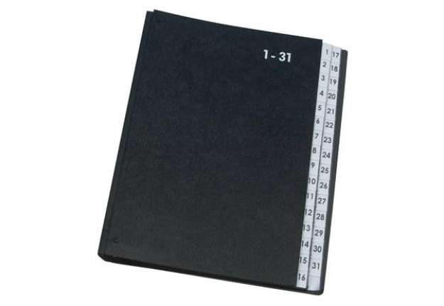 Immagine di Libro monitore Q-Connect 270x340 mm nero 1-31 KF04564