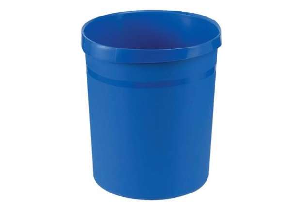 Immagine di Cestino gettacarte GRIP 18L HAN in polipropilene con 2 impugnature blu 18190-14