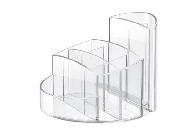 Immagine di Portapenne RONDO HAN in polistirolo con 9 scomparti cristallo chiaro 14x14x10,9 cm 17460-23