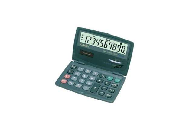 Immagine di Calcolatrice tascabile CASIO 10 cifre - solare e batteria Blu Scuro - SL-210TE-WA-EC