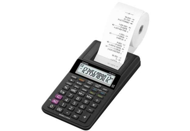 Immagine di Calcolatrice scrivente HR-8RCE-WE con batteria, adattatore AC opzionale nero - HR-8RCE-BK-W-EC