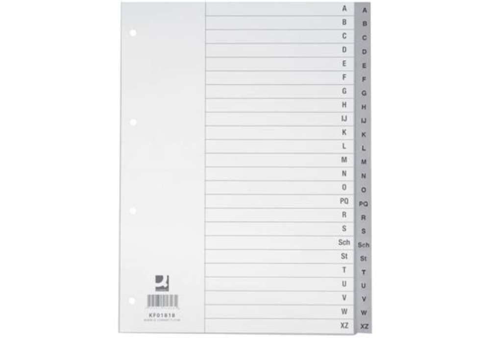Immagine di Divisori alfabetici Q-Connect A-Z 22,5x29,7 cm grigio 24 pagine KF01818