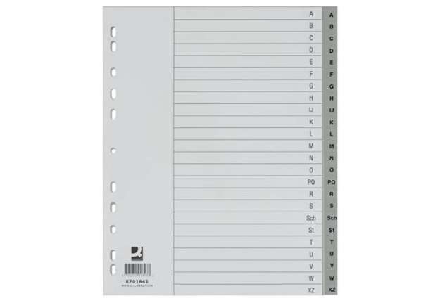 Immagine di Divisori alfabetici Q-Connect A-Z 24,5x29,7 cm grigio 24 pagine KF01843