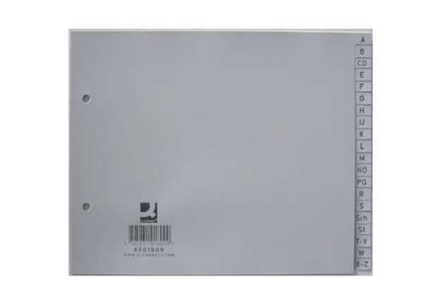 Immagine di Divisori alfabetici Q-Connect A-Z metà altezza 22,5x18 cm 20 pagine KF01809