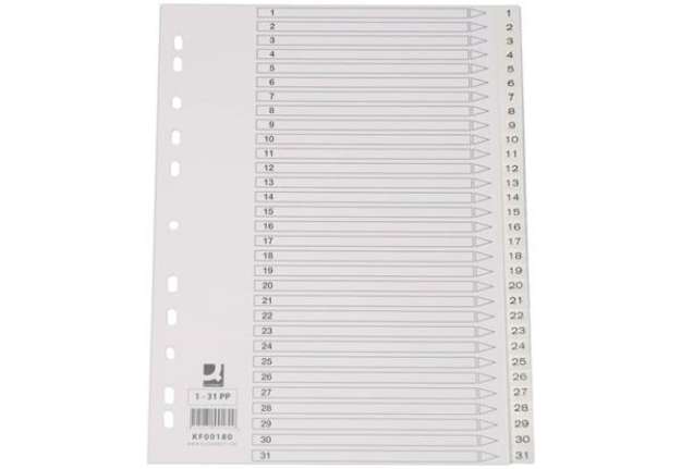 Immagine di Divisore numerico Q-Connect bianco 22,5x29,7 cm ppl 1-31 KF00180