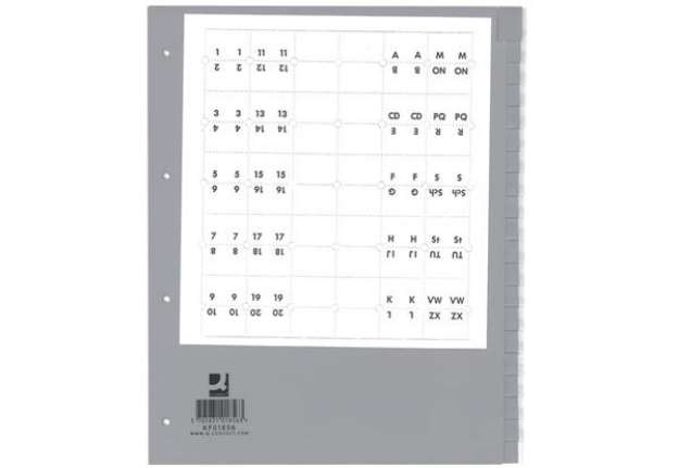 Immagine di Divisore neutro Q-Connect grigio XL 24x29,7 cm ppl 20 fogli KF01856